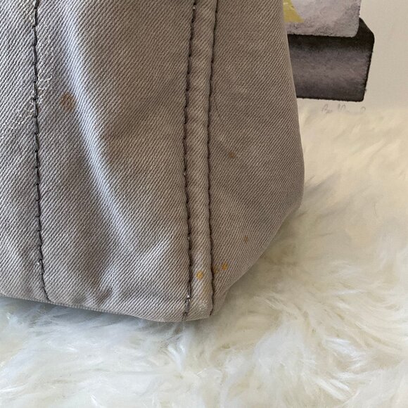 Authentic Prada Medium Canapa Logo Denim Tote bag - Picture 3 of 15